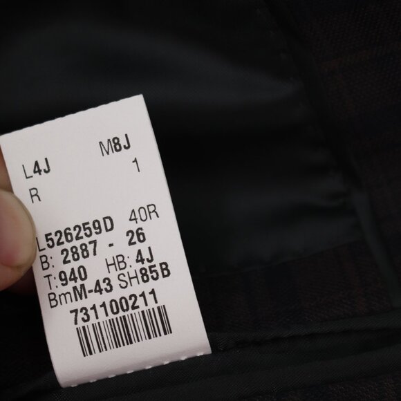 John Varvatos Sport Coat Mens 40R Cotton Blend Soho Fit Two Button Plaid notch - Picture 13 of 13